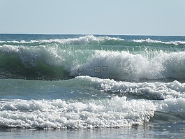 波,天空,海灘