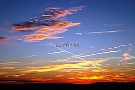 日出,天空,云