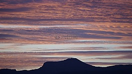 日落,天空,云