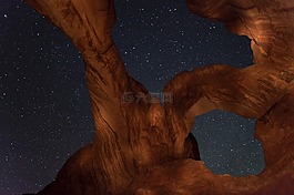 夜晚的天空,双拱,砂岩