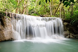 瀑布,淮美khamin,北碧府