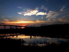日落,橋,太陽(yáng)
