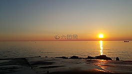 太陽,日落,海邊