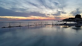太陽,日落,海邊