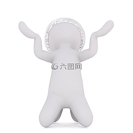 白人男性,孤立,3d模型