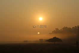 日落,日出,太陽