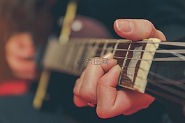 吉他,手,音樂