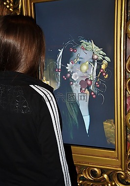 女孩,反射,鏡子