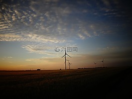 云,日落,風電