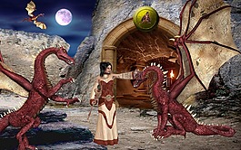 幻想,龍,洞穴