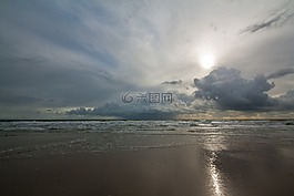 海,海灘,天氣