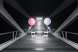椅子,氣球,浮動(dòng)