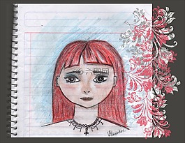 繪圖,婦女,蠟筆