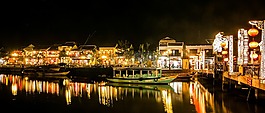晚上,海,越南