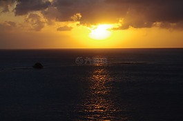 日落,夏天,海洋