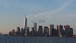 天際線,紐約,水