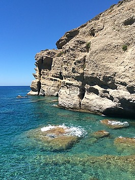 海,石,克里特島