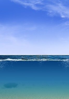 水下,天堂,云