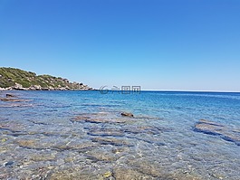 海灘,巖,自然