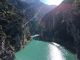 水,峽谷,太陽