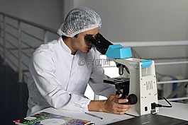 科学家,药店,显微镜