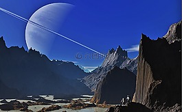 土星,景觀,山
