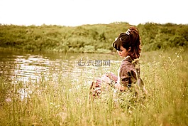 女孩,河,越南語