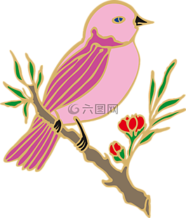 鸟,分支,花
