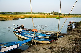 小船,艭,日落