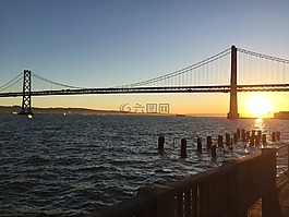 旧金山,海湾桥,日出