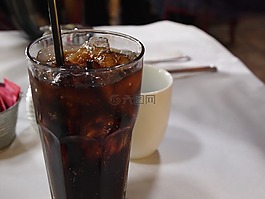 喝,蘇打水,玻璃