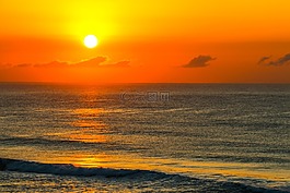 日落,海,波