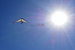 懸掛滑翔,藍(lán)色的天空,溶膠