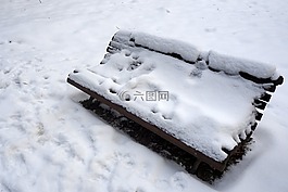板凳,冬季,雪