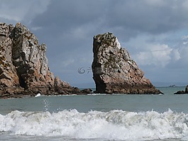 巖,沖浪,海洋