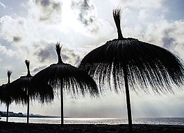 太阳椅,海滩,马贝拉