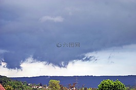 雨前面,云,天氣
