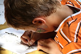 孩子,男孩,漆