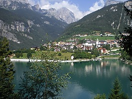 molveno,湖,山