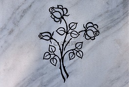 大理石plathe,墓碑,玫瑰