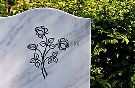 大理石plathe,墓碑,玫瑰