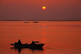 發(fā)光,漁夫,海