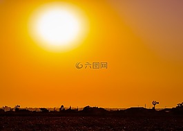 太陽,日落,高原