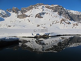 光,鏡像,山