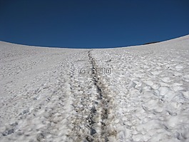 痕跡,山,雪景