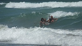 海灘,女孩,沖浪
