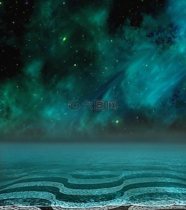 幻想,水,繁星點(diǎn)點(diǎn)的天空