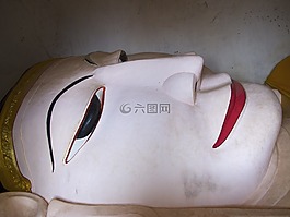 佛,臉上,雕像