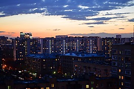 夜,城市,燈