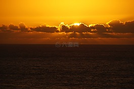日落,海,海洋